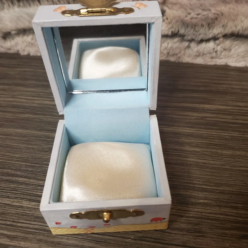 Mirrored Tooth Fairy Lady Bug Tiny Treasure Trinket Box - Jewelry Ring Gift Box